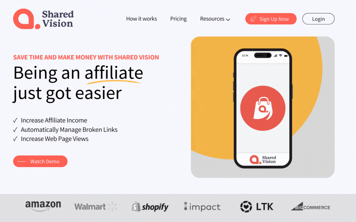 Desktop web design gif for it was something design portfolio of Shared Vision